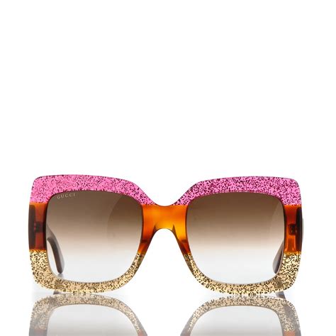 pink sparkly gucci glasses|gucci pink sunglasses square.